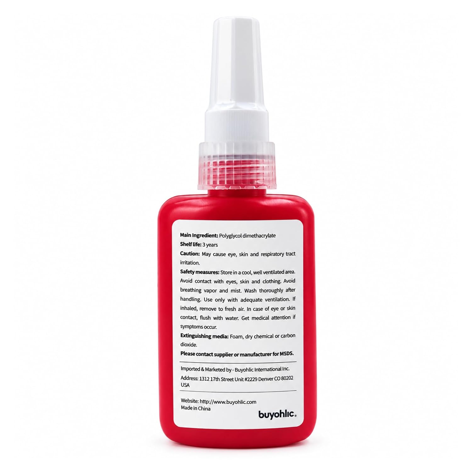 Buyohlic Thread Locker Adhesive for Nuts Bolts 50ml (243 – Medium Strength)