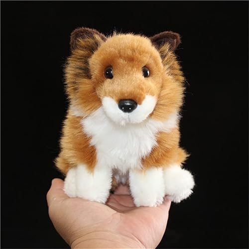 Miniatura 4 de Linda almohada de peluche de perro Shetland de 7 pulgadas, peluche Kawaii Shetland Sheepdog de peluche de Border Collie para cachorros, juguetes de