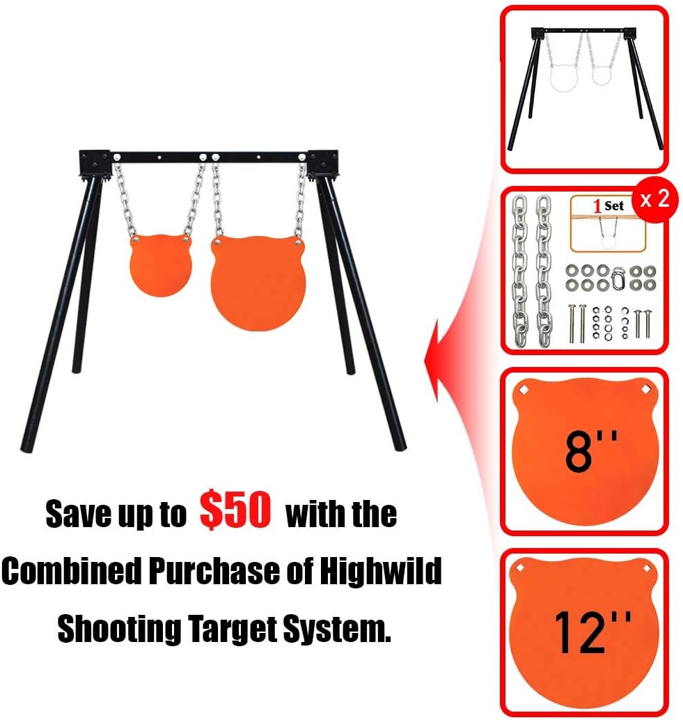 Highwild Steel Target Stand AR500 Shooting Target System Complete Kit Combination (2)