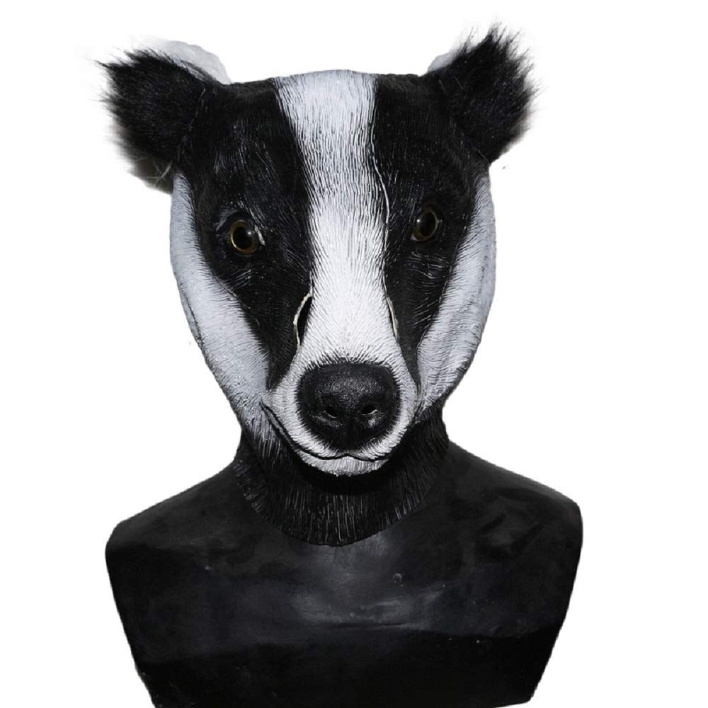 HENGYUTOYMASK Novelty Badger Mask, Halloween Latex Aniamal Head Mask Cosplay Costume Party for Adult, Multi-color, Adult Size - Image 4