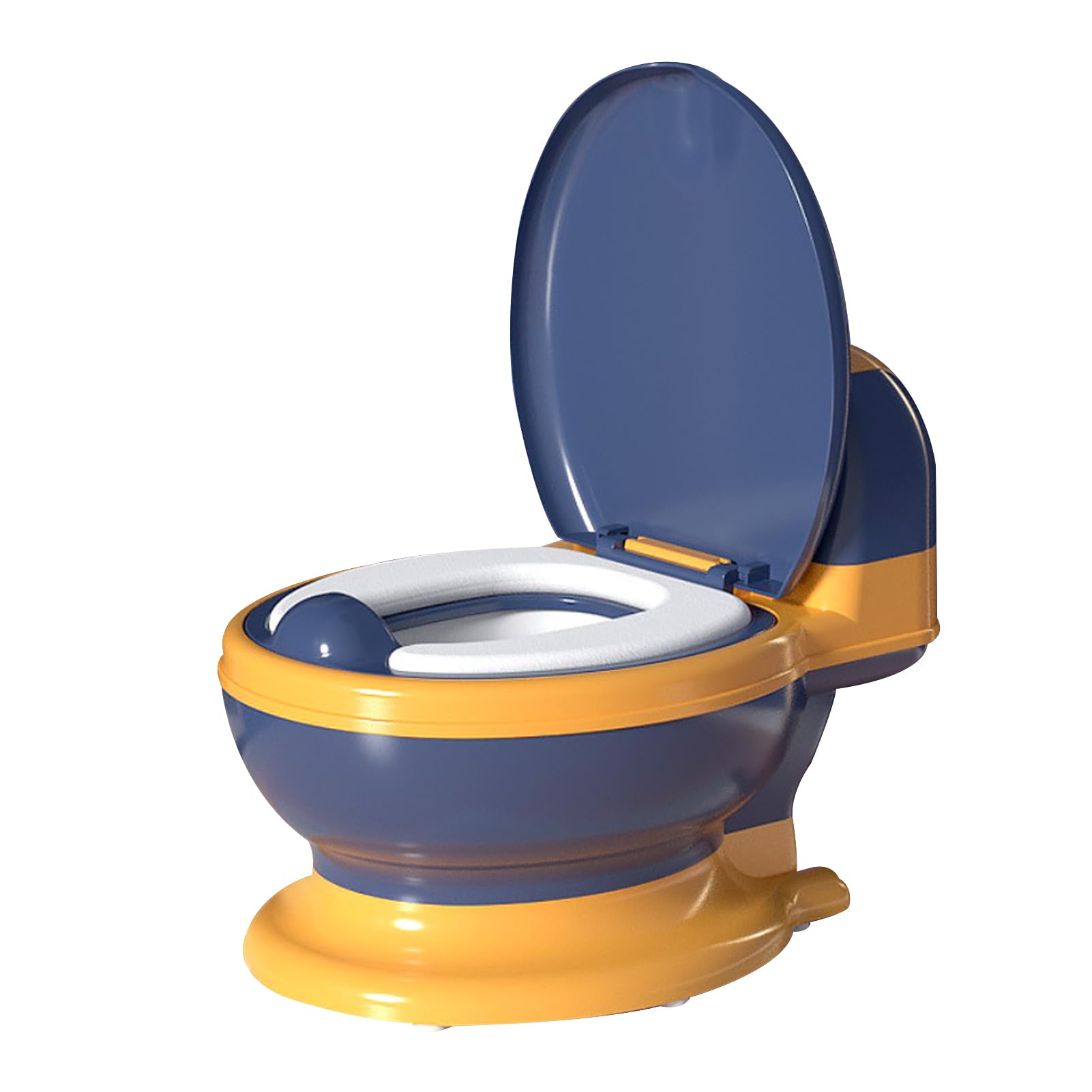 Beauenty Realistic Baby Toilet Seat, Potty Training Chair with Soft Seat, Toddler Potty Chair for Boys Girls 0-7 Years (Blue)