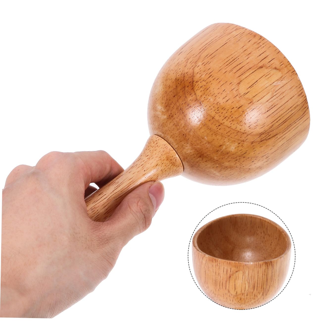 Palo de Masaje Corporal de Madera Caqui, Diseño Práctico y Portátil