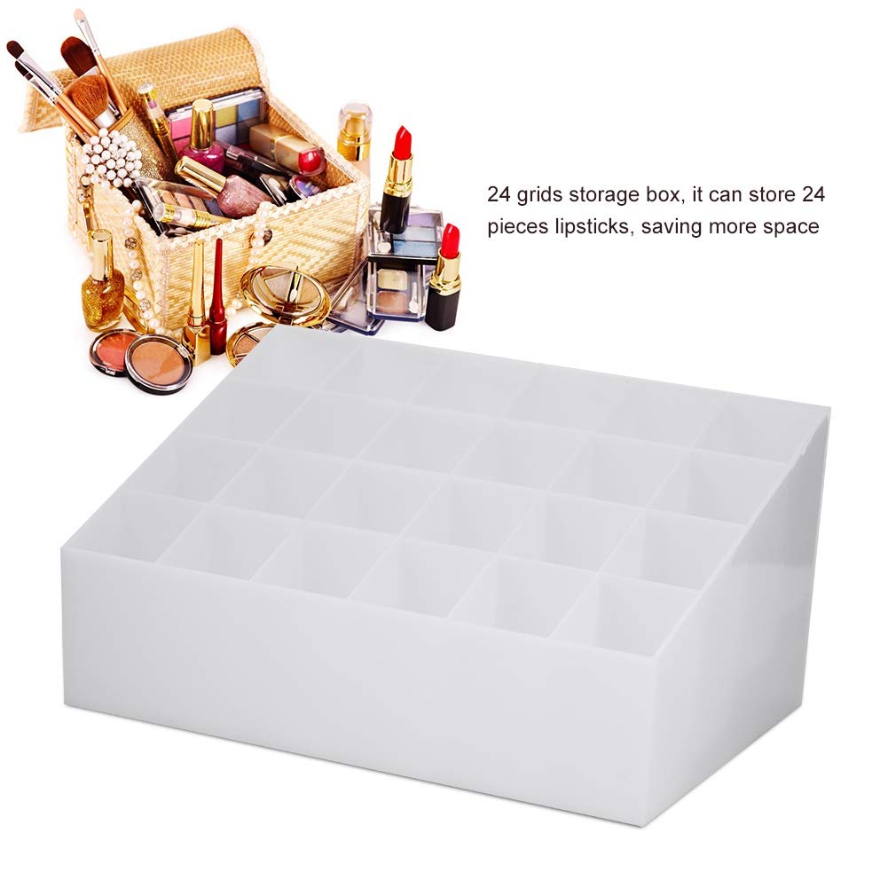 Rotable Lippenstift Aufbewahrungsbox Weiß – Drehbar, Transparent, Für Make-up & Schreibtisch