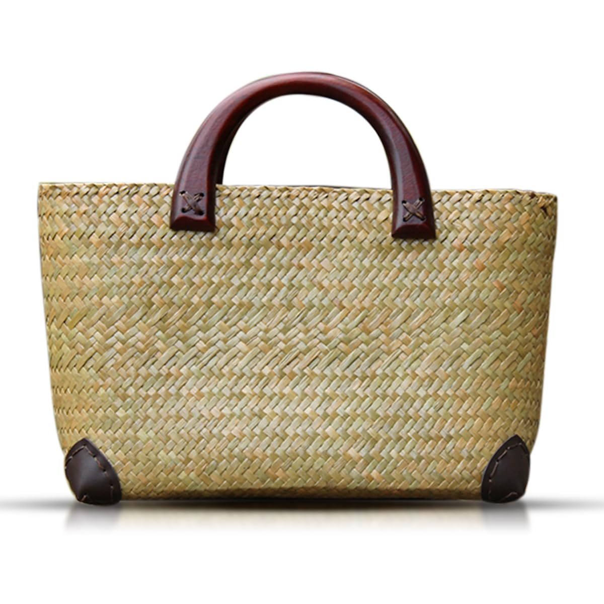 Straw Bag for Women Summer Beach Bag Handmade Rattan Tote Bag Boho Retro Woven Handbag Large Capacity Suitable for Vacation Travel Daily
