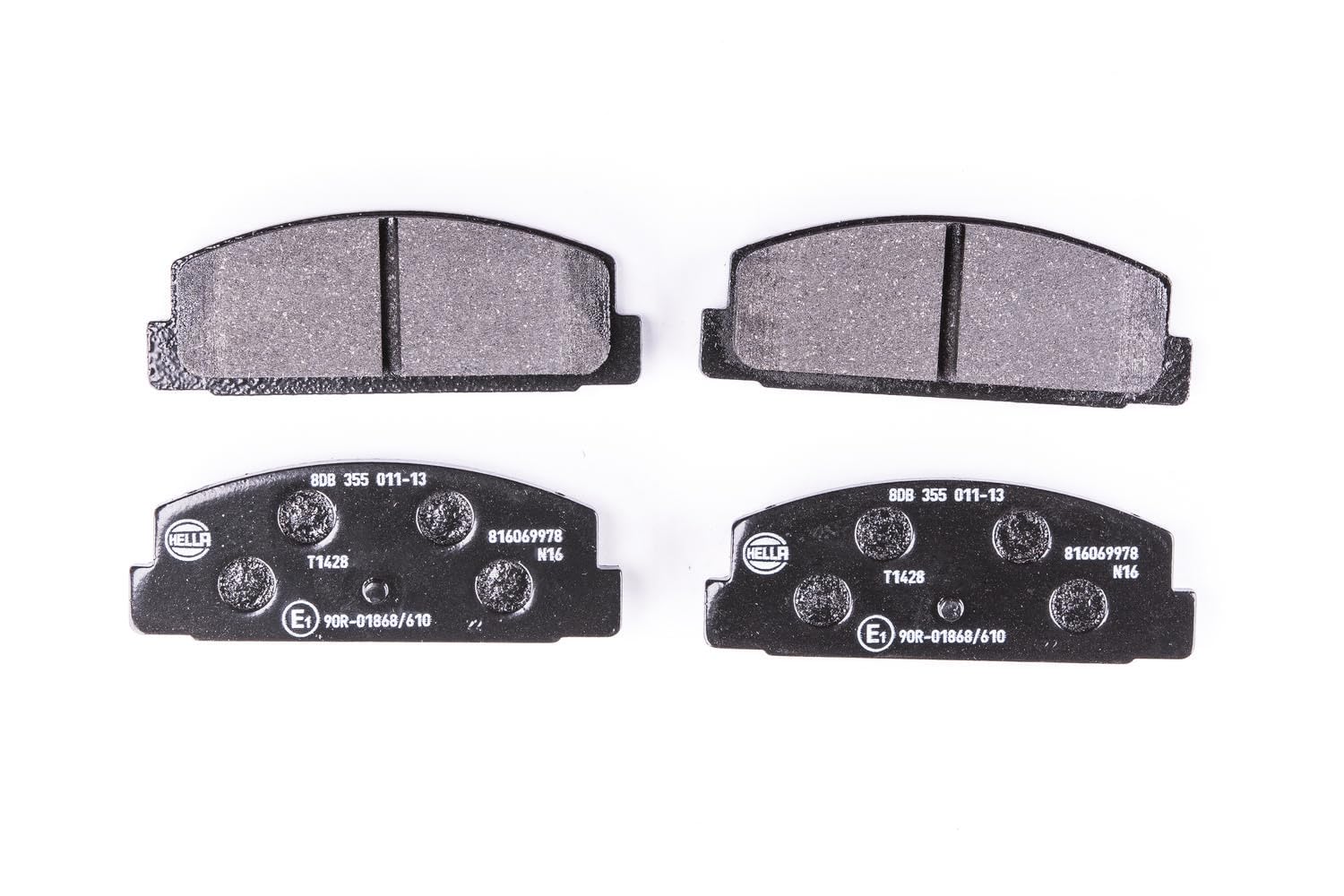 HELLA 8DB 355 011-131 Brake pad set - not prepared for wear indicator - T1428 - for e.g. MAZDA