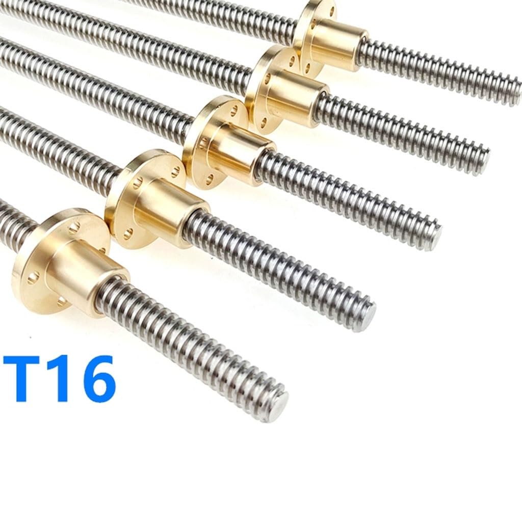 Gewindestange, Trapezgewindespindel, 3D-Druckerteile T16-Gewindespindel, 100 150 200 250 300 350 400 450 500 600 1000 mm Teilung 4 mm Steigung 10 mm Trapezgewindespindel mit Kupfermutter, 1