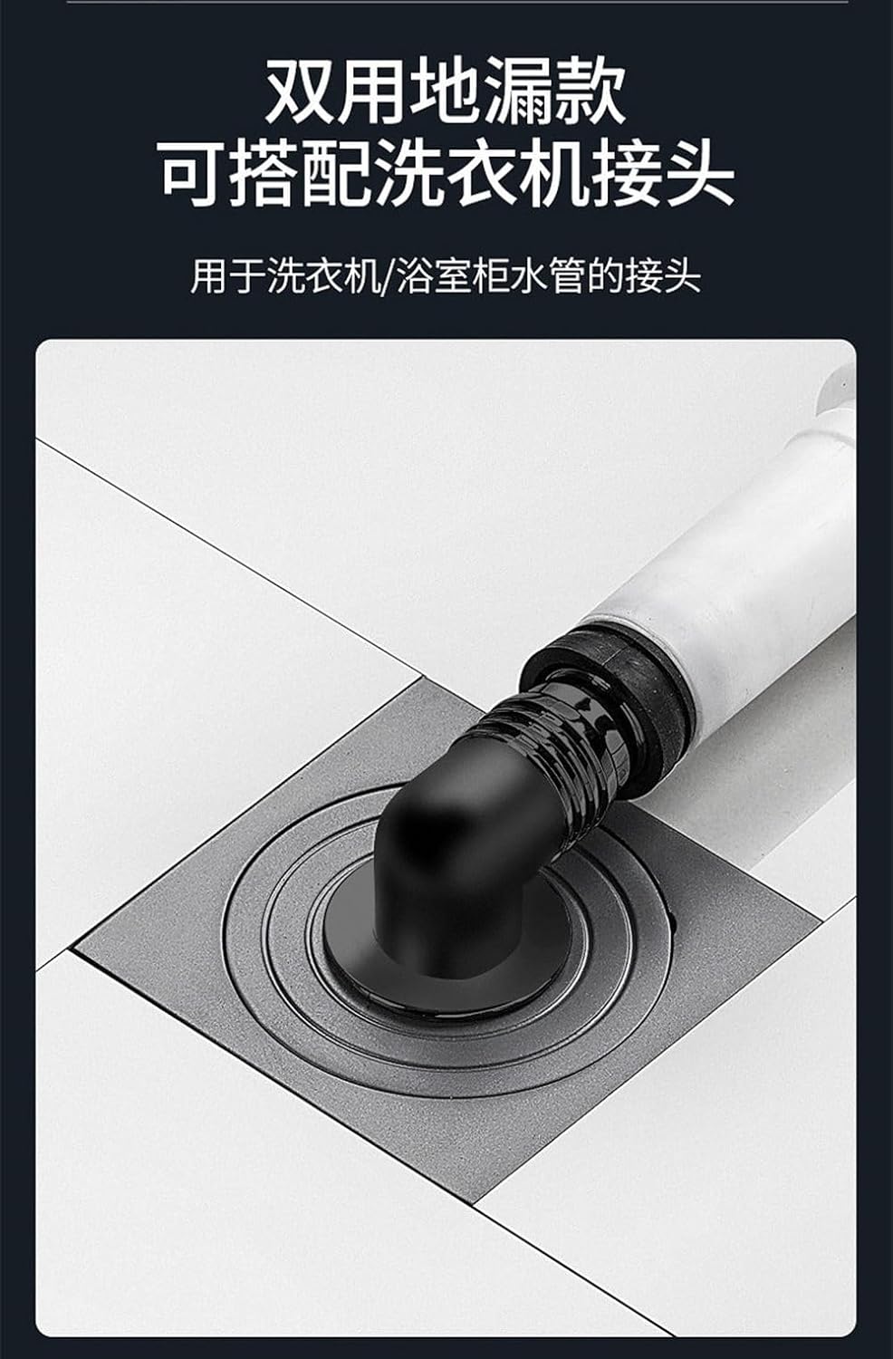 10cm Anti-Odor Bathtub Shower Drainer Floor Bathroom Accessories Square Gray Floor Drain Waste Drain for Toilet Laundry,E,1PC,G with Head-1PC