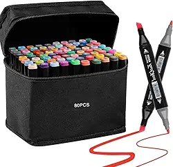 Canetas Coloridas Canetinhas Marcador TOUCH Kit Profissional Premium Desenho Conjunto 24,36,48,60,80,120 Cores Canetinha Colorida Ponta Dupla Permanente Colorir Escolar Artistico Duas Pontas (80)
