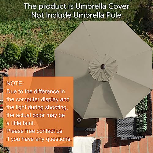 EliteShade USA 9FT Patio Umbrella Replacement Covers 8 Ribs Market Umbrella Canopy Cover (CANOPY ONLY) (Khaki) by EliteShade - Image 2