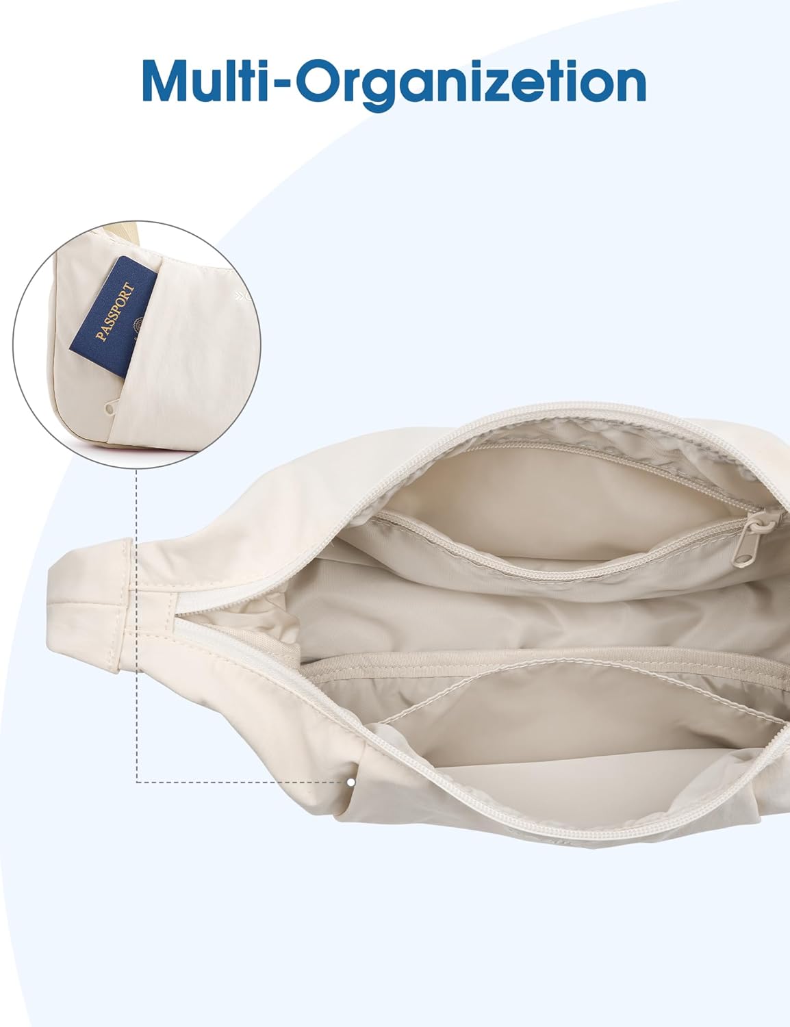 G4Free Crossbody Bag for Women, Casual Hobo Bag Lightweight Shoulder Handbag Fashionable Nylon Crescent Purse - Image 4