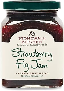 Stonewall Kitchen Strawberry Fig Jam 11.5 oz - Gourmet Blend of Juicy Strawberries & Honey-Like Figs for Sandwiches & Toast