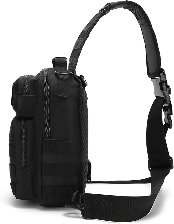 Tactical Sling Bag for Men, Shoulder Bag Backpack Small Molle Assault Range Bags Chest Pack Day Pack Diaper Bag (Digital Camo)