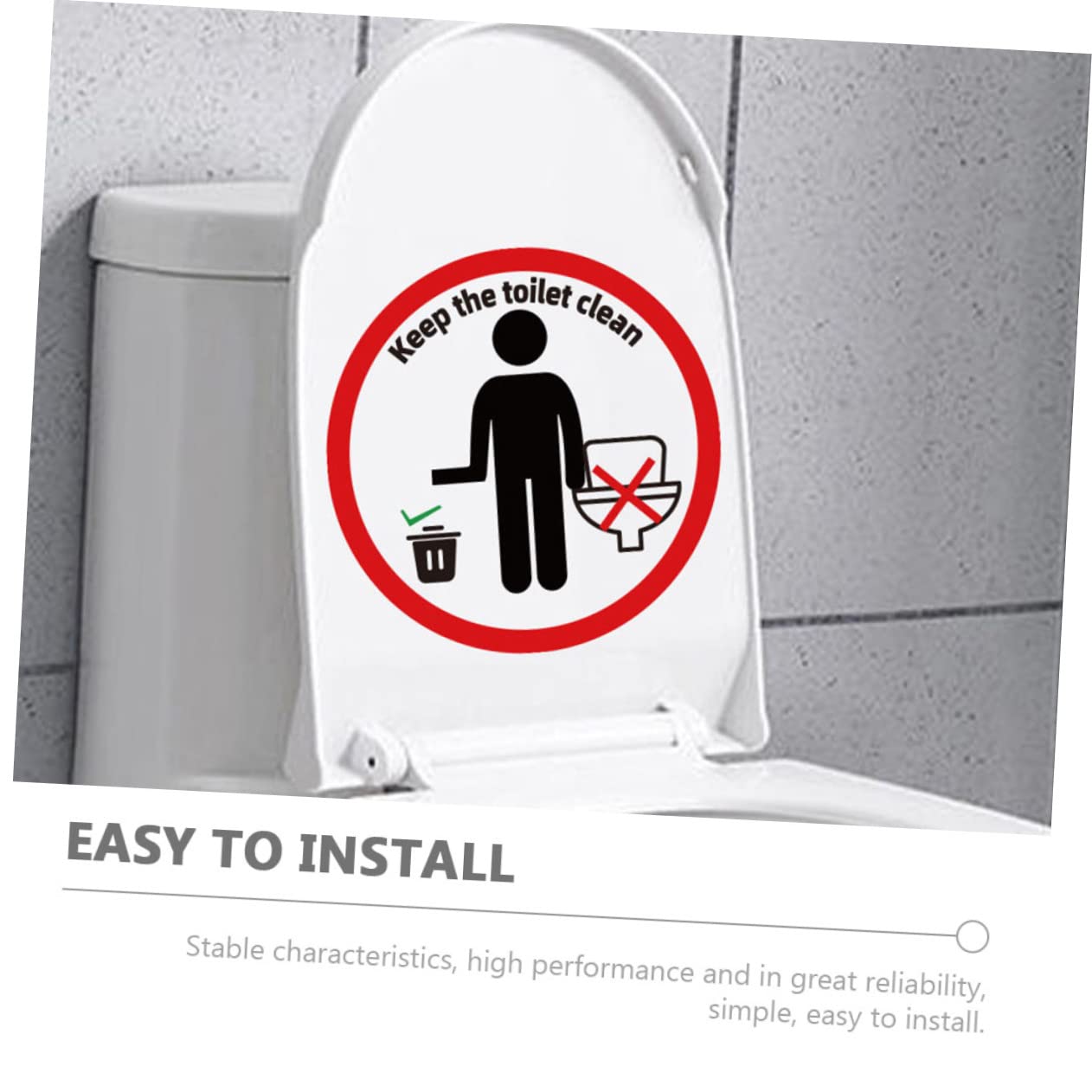 PRETYZOOM Toilet Seat Cover Decal Removable Bathroom Wall Art Sticker for Easy Cleanup Fun Reminder for Restroom Decor Toilet Lid Stickers for Washroom