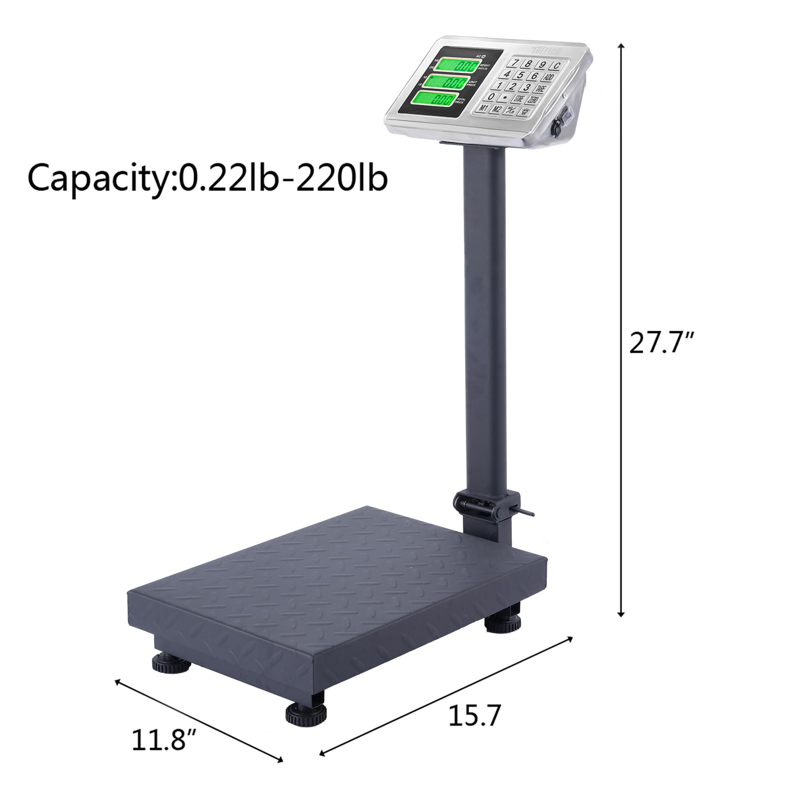 TUFFIOM 661lbs Peso Báscula electrónica de plataforma, Piso Digital Heavy Duty Plegable, Acero Inoxidable Pantalla LCD de alta definición, perfecto para equipaje envío por correo Precio del paquete