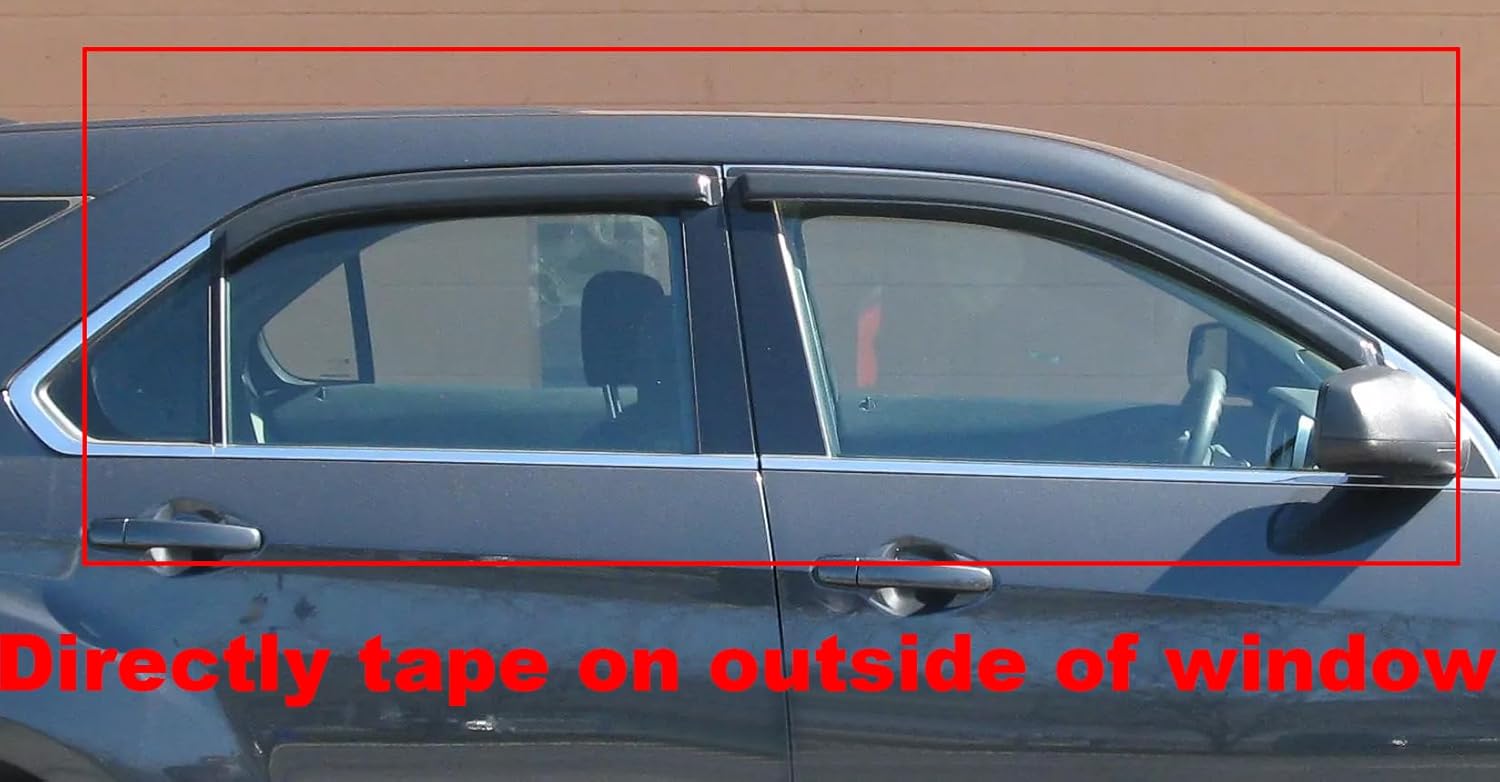 Smoke Tinted Window Sun Rain Visors Vent Guard Deflector Shade Compatible with Chevrolet Equinox 2010-2017