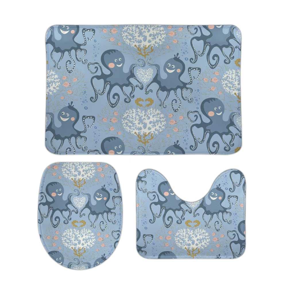 Tapis de salle de bain extra doux en polaire corail pour sols froids