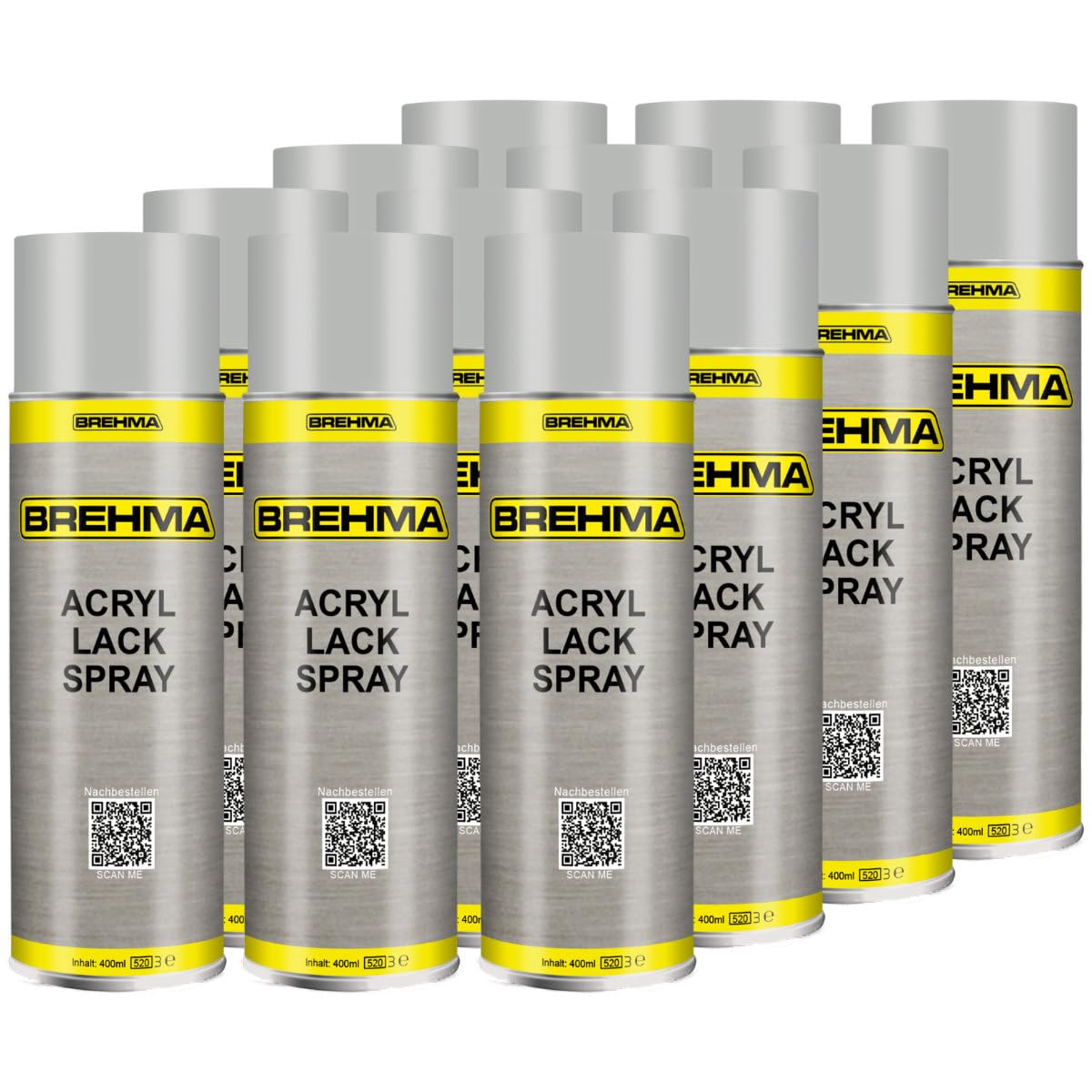 12x Acryl Lackspray Ral 7035 Lichtgrau matt Lack Farbe Sprühfarbe 400ml
