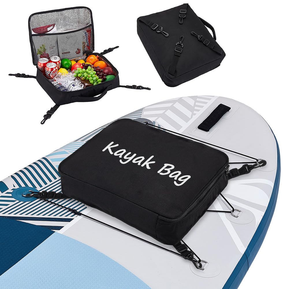 Insulated Waterproof Paddle Board Cooler Bag, Large Capacity Surf Storage Bag with Rotatable Fixing Hook, Lightweight Kayak Surf Accessory for Beach Camping Picnic