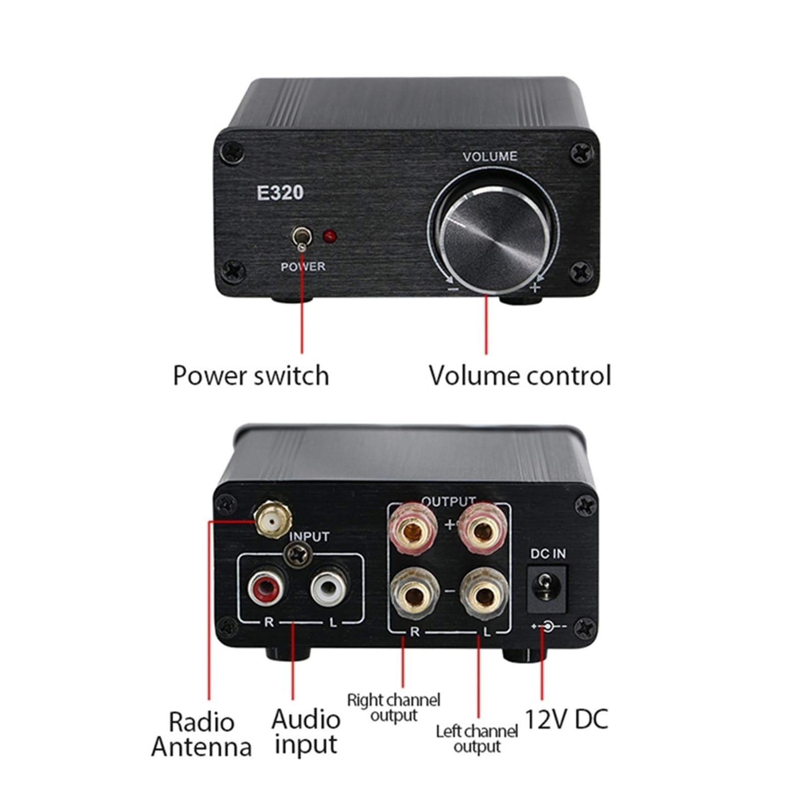Amplificatore digitale professionale di classe D mini standard da tavolo Bluetooth portatile Hi-Fi da 100 W*2 12 V