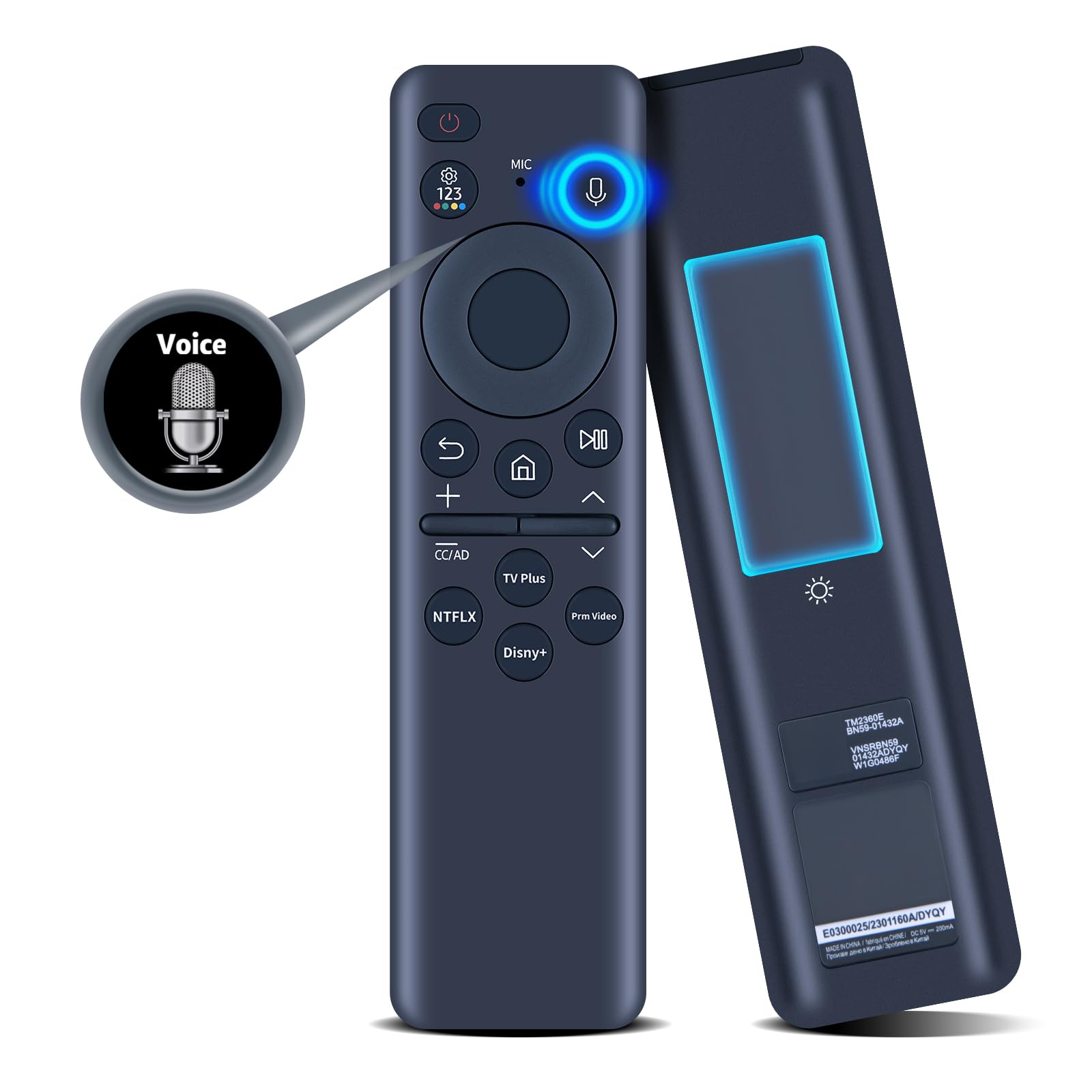 PZL Nuovo BN59-01432A Solar Voice Telecomando di Ricambio per Samsung 2023 Neo QLED 8K HDR Smart TV