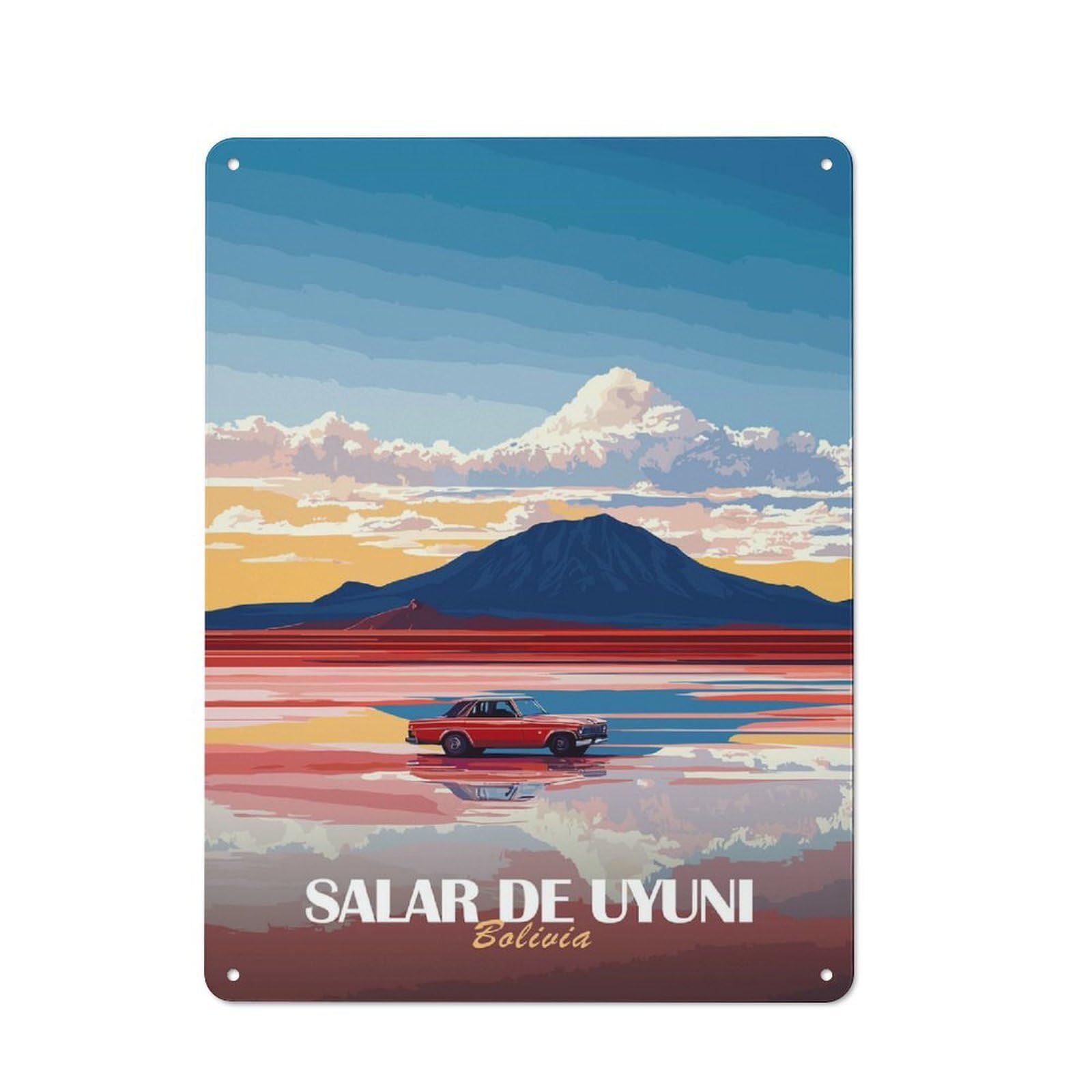 Junmoney Style-20 Salar De Uyuni Landscape Industrial-Style Metal Sign 40X30cm For Living Room Wall, For Collectors Decorating Living Rooms And Feature Walls