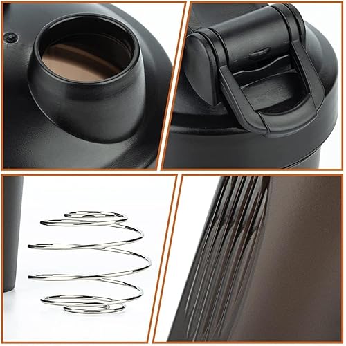 Miniatura 2 de Shaker Bottle w. Bucle clásico en negro oscuro para mezcla de bebidas de proteínas, capacidad para 16 onzas de ancho. Escala a 12 onzas y bola de