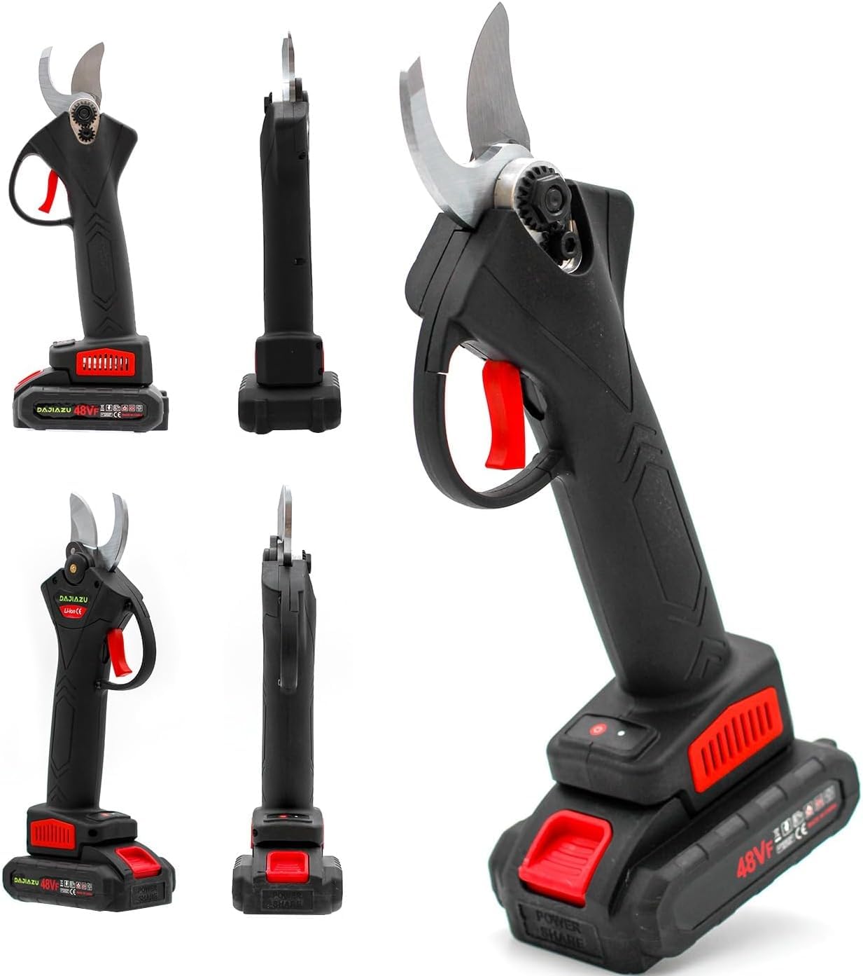 081 Store - Set da Potatura 48V Con Forbici e Motosega 6 Pollici + 4 Batterie + 1 bottiglia di olio lubrificante, Garanzia 2 Anni, 4 Batterie e Valigette, Assistenza Immediata