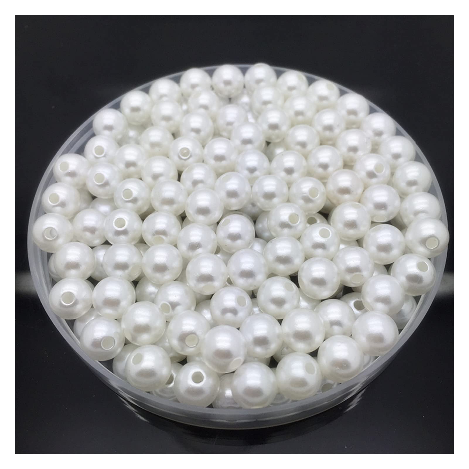 ISPIRELLE 1200pcs 8mm Avorio Art Faux Pearl Beads ABS Round Loose Spacer Beads per DIY Craft Collane Bracciali Gioielli Making