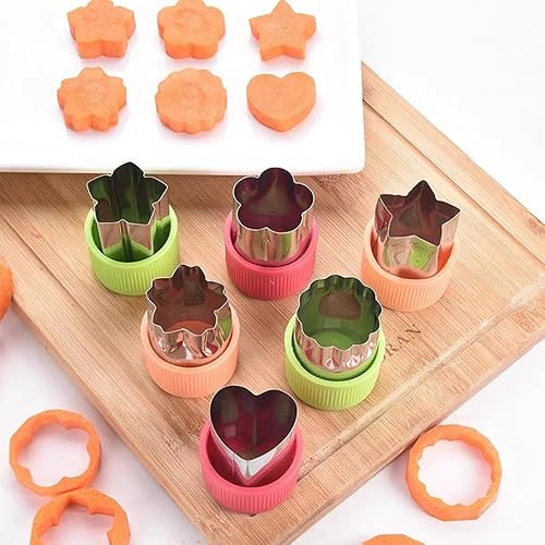 Juego de 8 piezas de mini formas de cortador de verduras, juegos de formas de cortador de frutas, juego de cortadores de galletas de tamaños