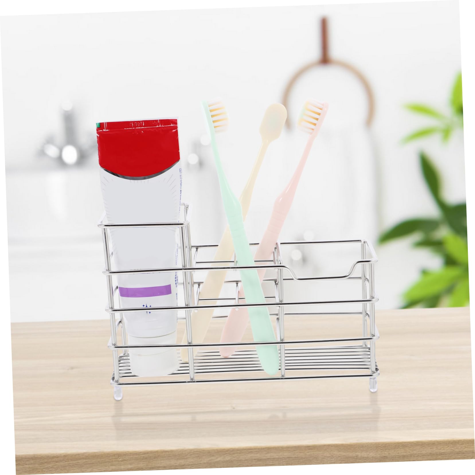 PRETYZOOM 4 Estantes De Almacenamiento para Baño Estante Organizador para Baño Soporte De Exhibición para Baño Organizador De Almacenamiento De Pasta De Soporte para Cepillo De