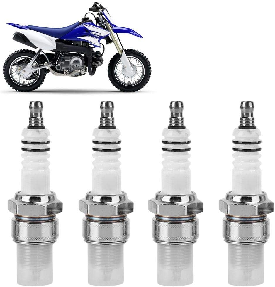 Qiilu 4 pcs 2Stroke Spark Plugs, E6TC Motorcycle Spark