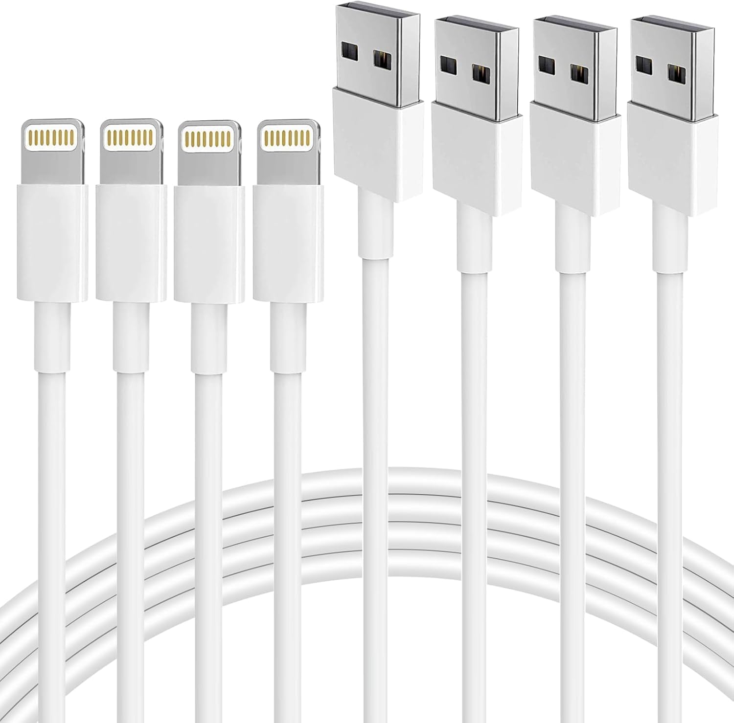 【2025正規MFi認証品】iPhone 充電ケーブル ライトニングケーブル 1M 4本セット 2.4A急速充電 USB 充電コード 高速データ転送 断線防止 超高耐久 i-Phone 14/14 Pro/13/13 Pro/12/11/X/8/8plus/7/6/iPad 各種対応