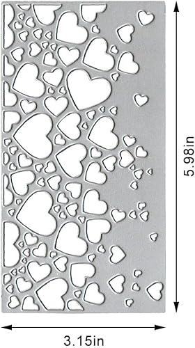 Miniatura 2 de Troqueles de corte de corazones de amor, troqueles de corazón para hacer tarjetas, marco de troqueles de corazón de amor, fondo troquelado en