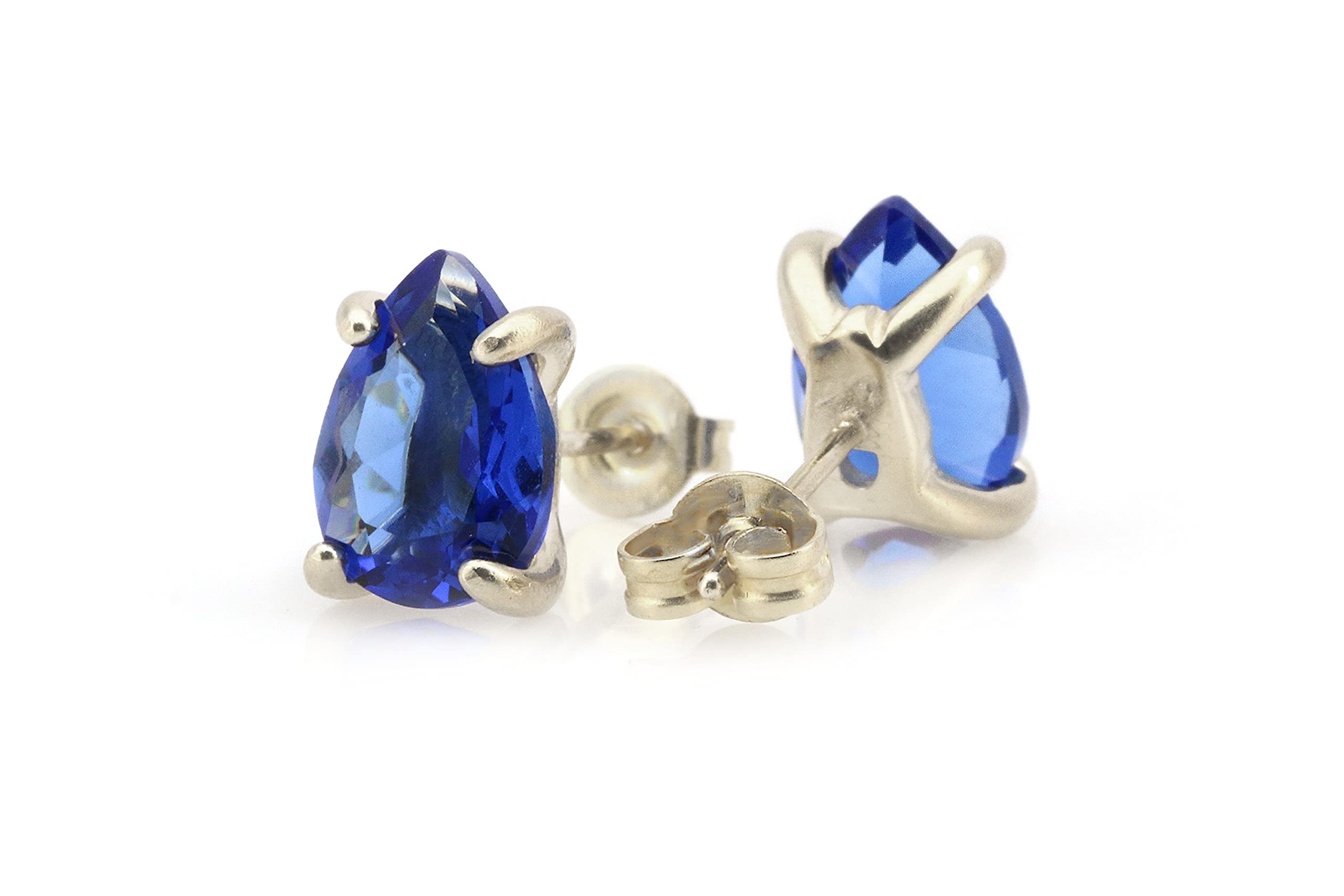 Squisiti Orecchini di Zaffiro da Donna - Delicati Orecchini a Perno Blu - Orecchini Pietra di Nascita, Orecchini Sposa, Orecchini per Tutti i Giorni - Regalo Natale, Matrimonio, Anniversario per Lei