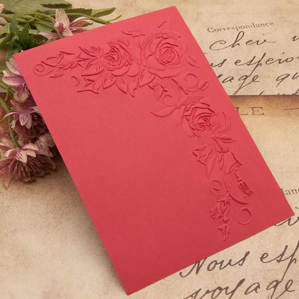 3D Plastic Embossing Folder TemplateThree Dimensional Rose Edge Texture 5x7 Inch for Card Making DIY Scrapbooking Paper Crafting Handmade Crafts Scrapbooking Arts Supplies Scrapbook Decor
