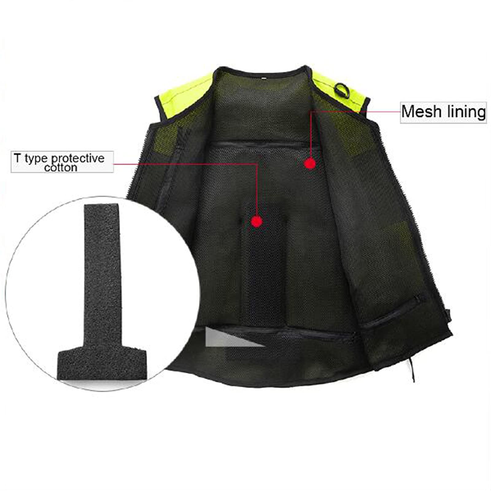 Gilet Moto con Airbag Ha Un Ampio Design Riflettente, Sistema di Innesco Airbag CO2, Gonfiaggio Veloce, Alto Fattore di Sicurezza, Materiale Spesso 600D, Resistente E Durevole,Nero,M