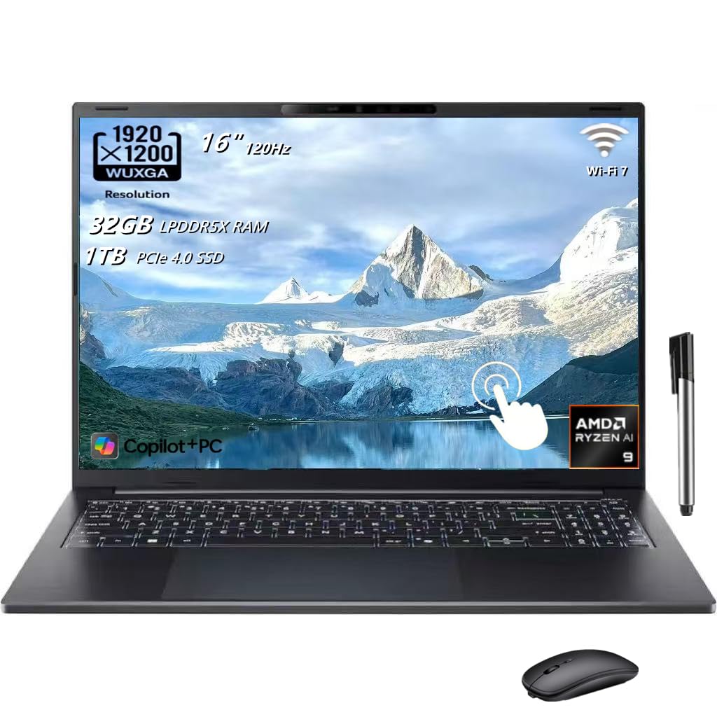 Swift Go 16 AI Copilot+PC Laptop, 16" WUXGA 120Hz Touchscreen, AMD Ryzen AI 9 465 (10-cor…