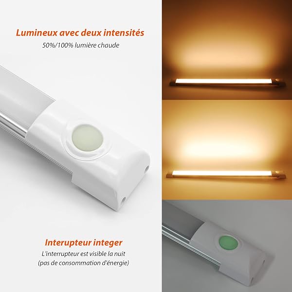 Dream Lighting Reglette LED 12v pour Camping Car Caravane Van Bateau Camion 30CM 5,6W Lumiere 12v Blanc Chaud 3000K Eclairage Interieur avec Interrupteur - 2