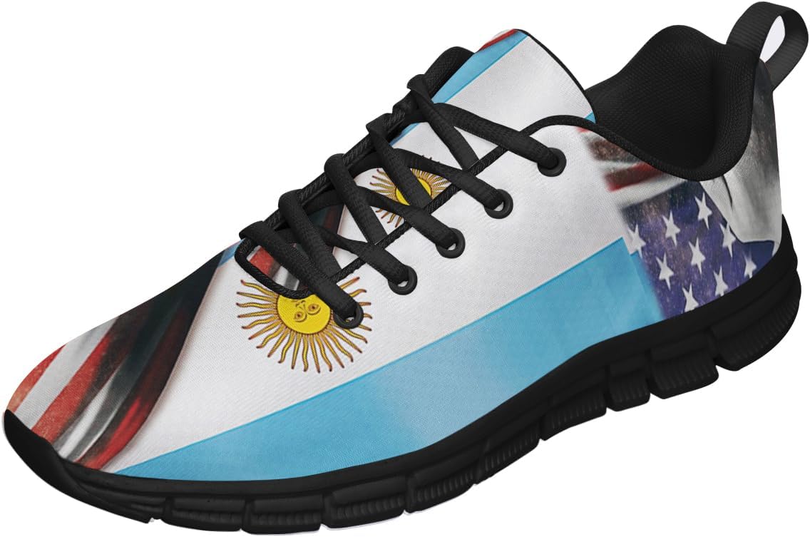 Argentina Vs American Flag Shoes for Women Men Tennis Shoes 3D Print Fashion Running Sneakers
