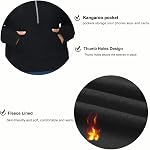 THE GYM PEOPLE Sweat-shirt de coupe à demi-zip avec trou de la pouce pour femme