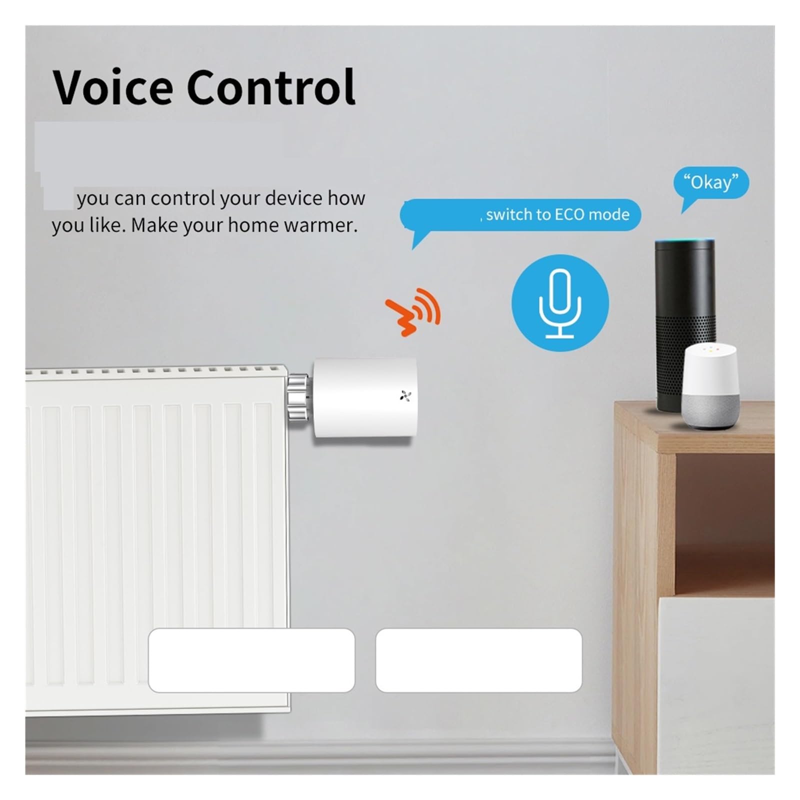 Inteligentny termostat, Inteligentny siłownik chłodnicy Tuya, termostat zaworu TRV automatyczna programowalna kontrola głosowa temperatury dla Alexa Google Home(2Pcs)