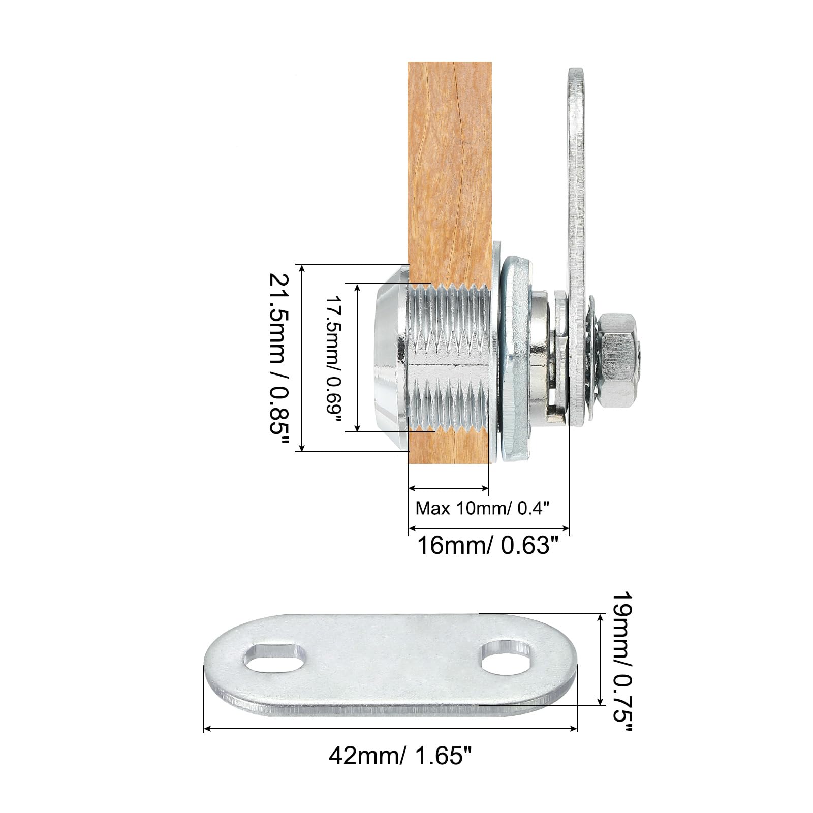 PATIKIL Cabinet Cam Lock with Key - Image 2