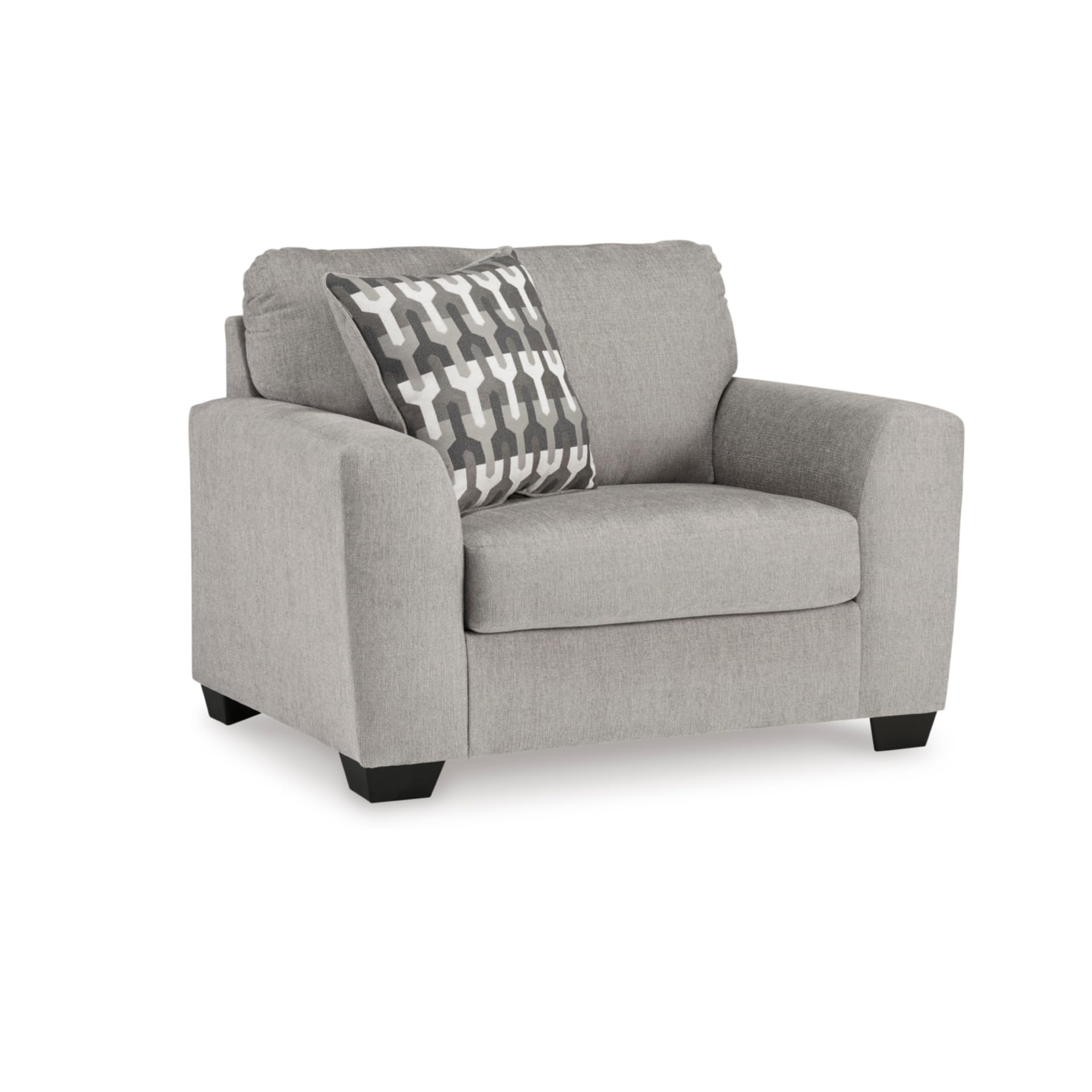 Signature Design by Ashley Avenal Park Casual Upholstered Oversized Chair with 1 Toss Pillow, Light Gray