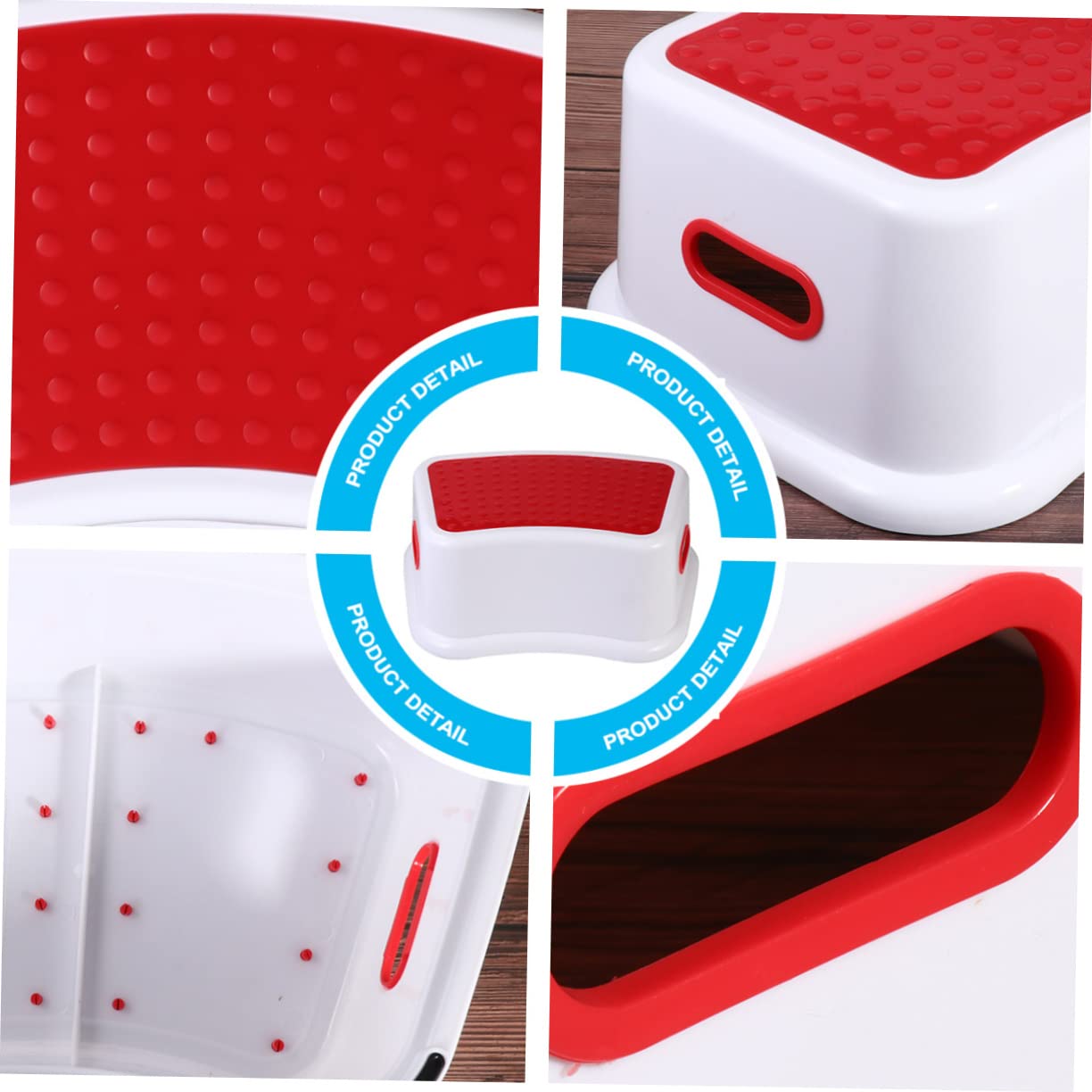 PRETYZOOM Sgabello per Bambini in Pp Rosso, Antiscivolo e Resistente Agli Urti, Leggero e Portatile, per Bagno e Casa