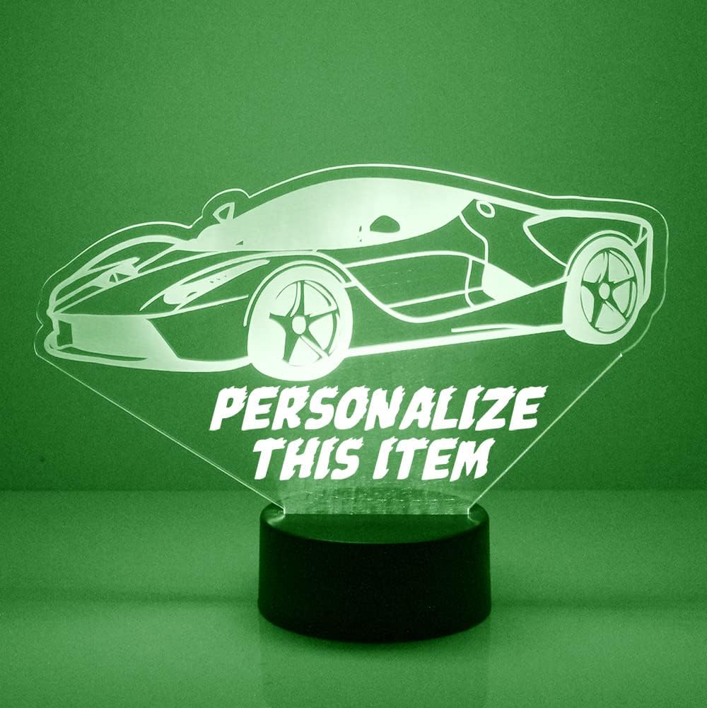 Transportation Custom LED Sign Night Light Lamp with Remote, Light Up Display with Personalized Name or Image, Customized and Made in The USA, Clear Acrylic Design Home Decor with 16 Colors, 4 Modes