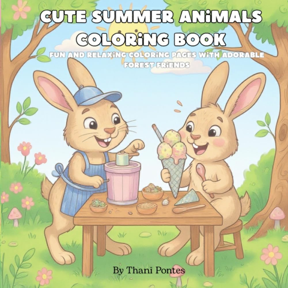 Cute Summer Animals: Fun and Relaxing Coloring Pages with Adorable Forest Friends