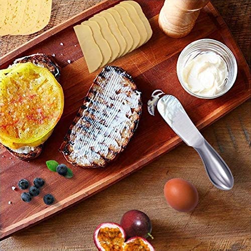 PEPAXON Small Butter Knife Spreader Cheese Knife Stainless Steel Easy Spread with Ergonomic Handle 14x2cm (Silver- pack of 2) - Image 4