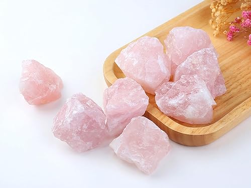 Miniatura 2 de LAIDANLA Piedras naturales de cuarzo rosa de 1 libra y 2 pulgadas, cristales crudos grandes, piedras preciosas curativas a granel para curación de