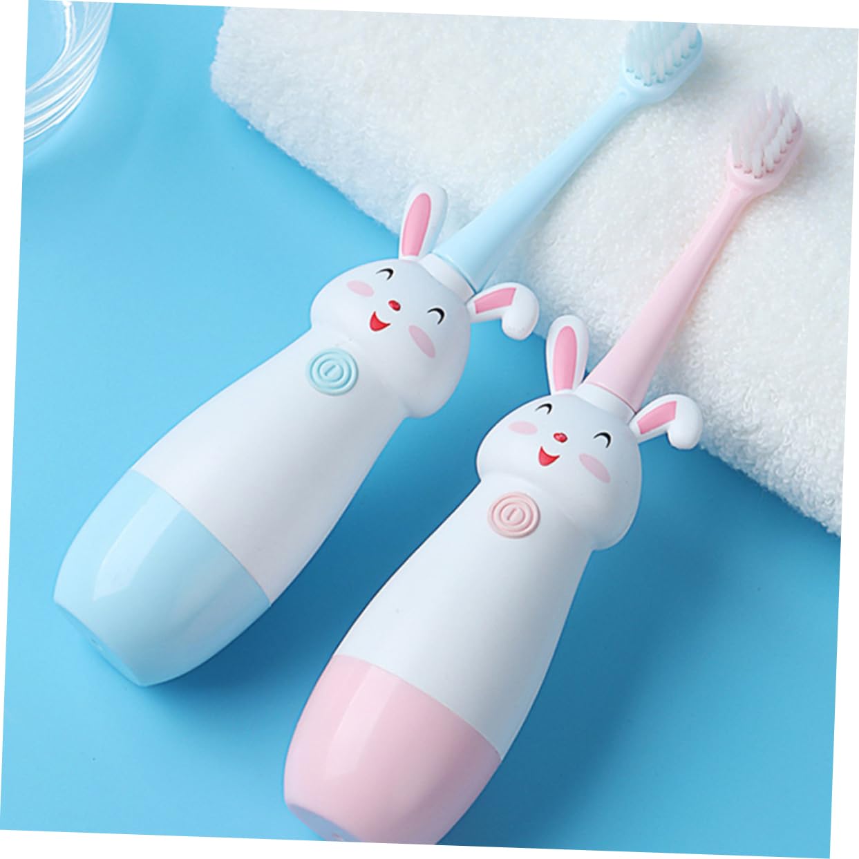 PartyKindom 3sets Spazzolino Elettrico Per Ragazzo Ragazza Forma Di Cartone Animato Completo Con Testine Sostituibili Manico Antiscivolo e Design Rosa Spazzolino Sicuro e Facile Da Impugnare