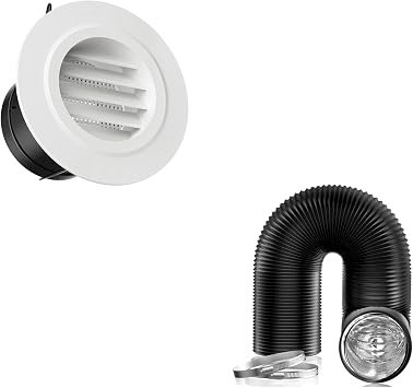 Hon&Guan 3 in Soffit Exhaust Vent and 3" x 8FT Insulated Duct with 2 Clamps